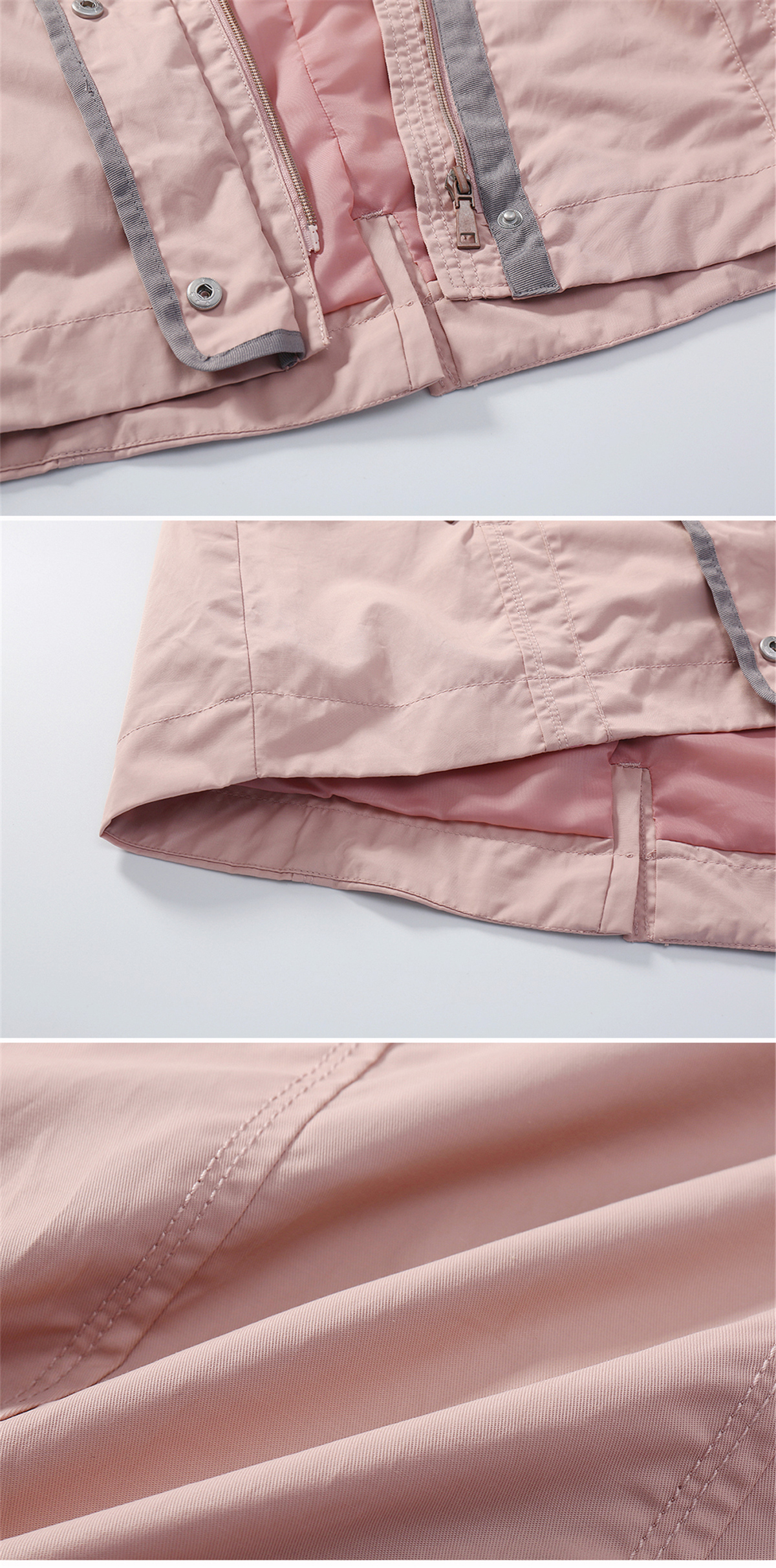 Ladies windproof jacket detail 7