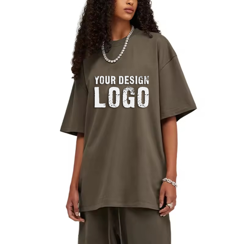 High Quality 305g Cotton Drop Shoulder Plus Size Women's T Shirt Street Casual Loose Sport Half Sleeve Oversized Lady T Shirts