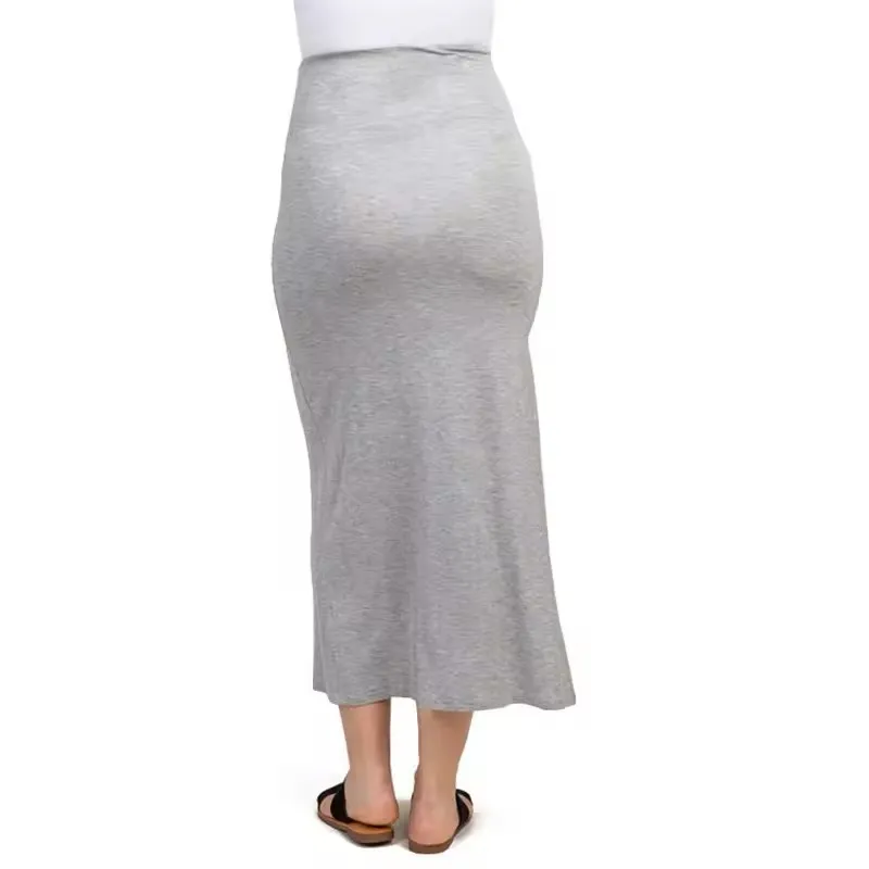 Wholesale Maternity Clothes Casual Pregnant Side Slit Skirts Elastic Tie Waist Detailed View 1
