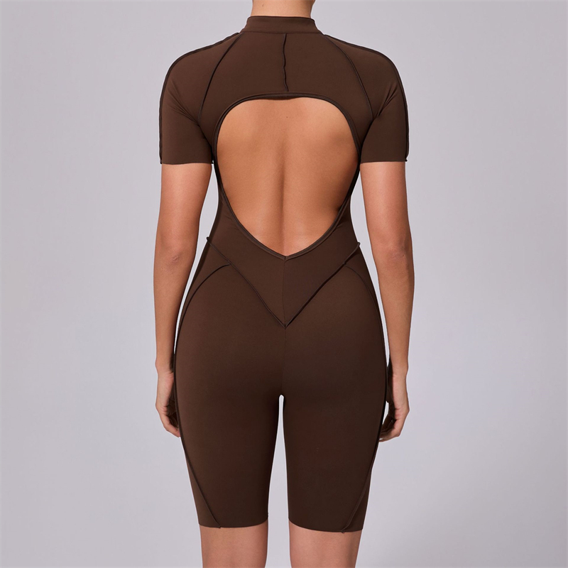 2025 Red Women's Sports Bodysuit & Jumpsuit Sexy Yoga Fitness Training Playsuit with Zippers Workout Sports Bulk Sportswear