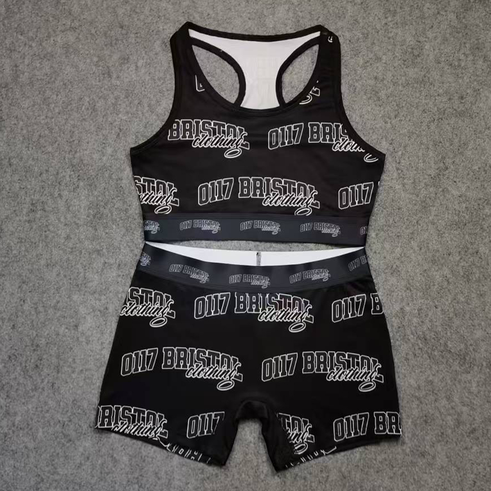 New Style Custom Polyester Knit Women's 2 Piece Set Leggings and Short Sleeve Top Casual Loungewear for Women's Sets