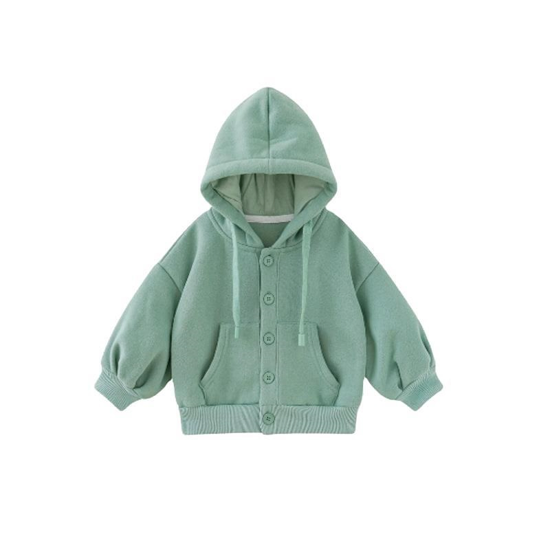 Casual Hooded Sweatshirt Tops Baby Kids Clothing Button up Sweats Pullover Esg16880