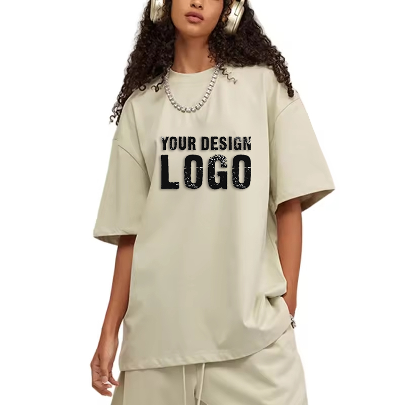High Quality 305g Cotton Drop Shoulder Plus Size Women's T Shirt Street Casual Loose Sport Half Sleeve Oversized Lady T Shirts