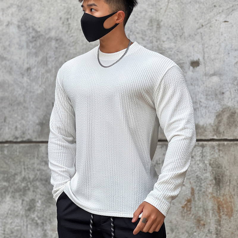 Custom Designer O-Neck Casual Men Loose Knitted Pullover Sweater Fitness Clothes