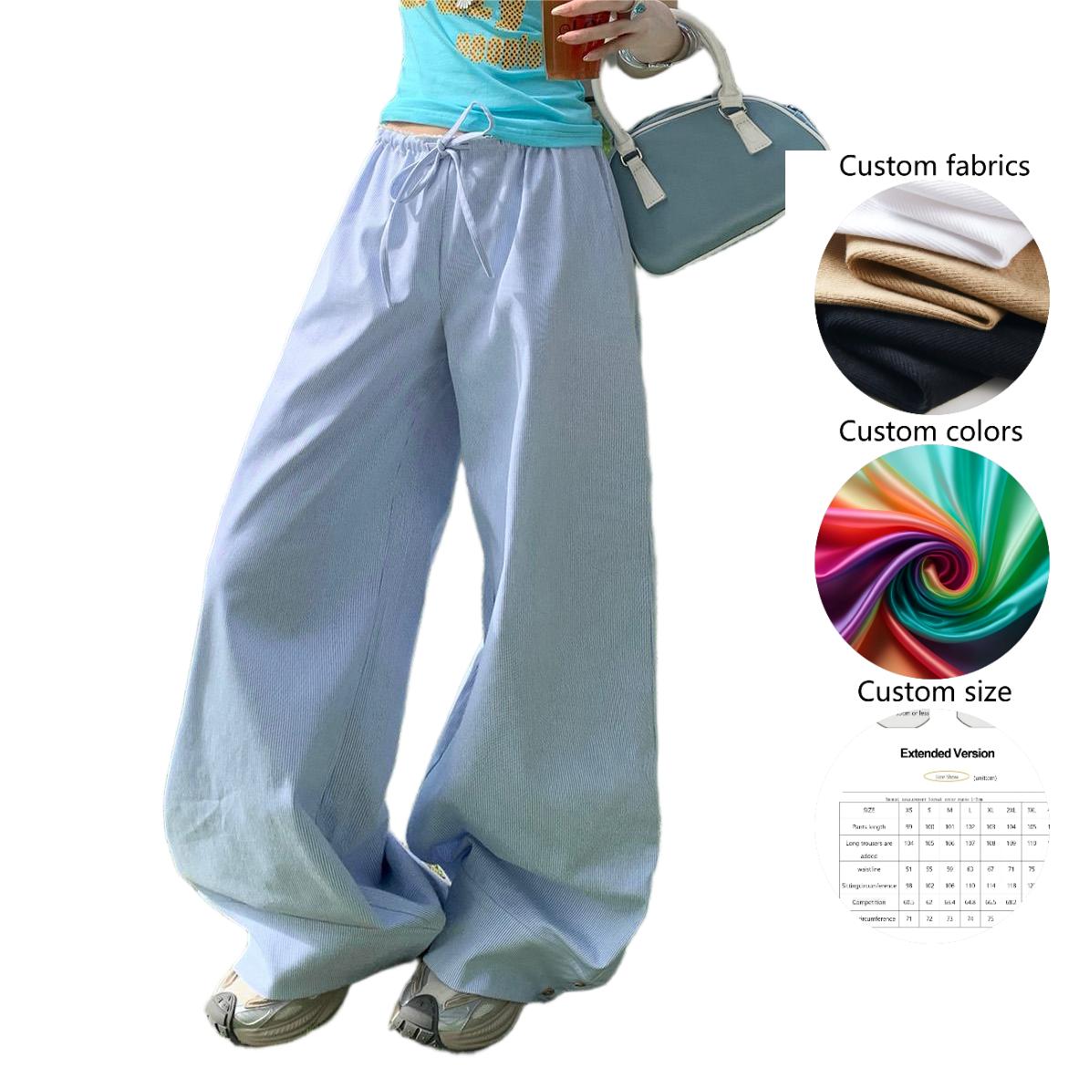 American Vintage High Waist Wide Leg Pants Drawstring Versatile Slacks Women's Winter Streetwear ODM Lazy Drape