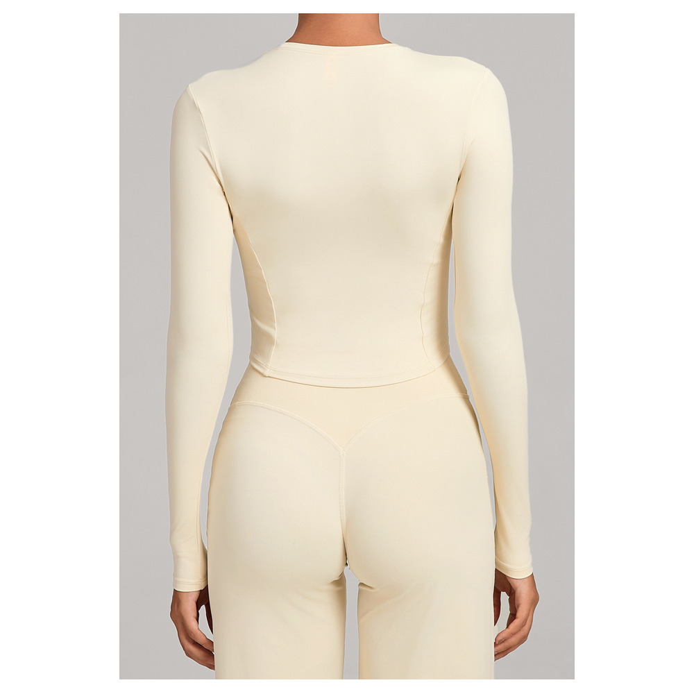 Aoyema New Style Activewear Top De Yoga Women Sportswear Fitness Workout Slim Fit Clothing Yoga Cropped Top Long Gym Sleeve