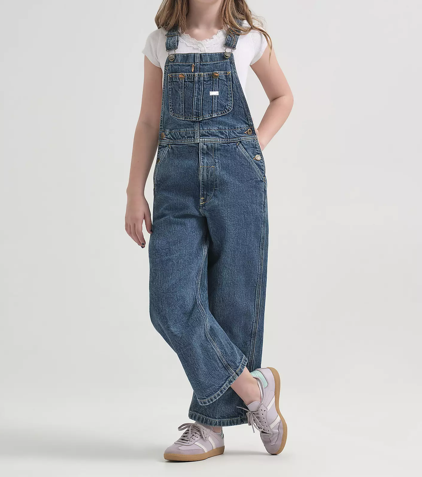 Unisex Women's Denim Overalls Blue Classic Fit with Adjustable Straps for Kids Casual Wear