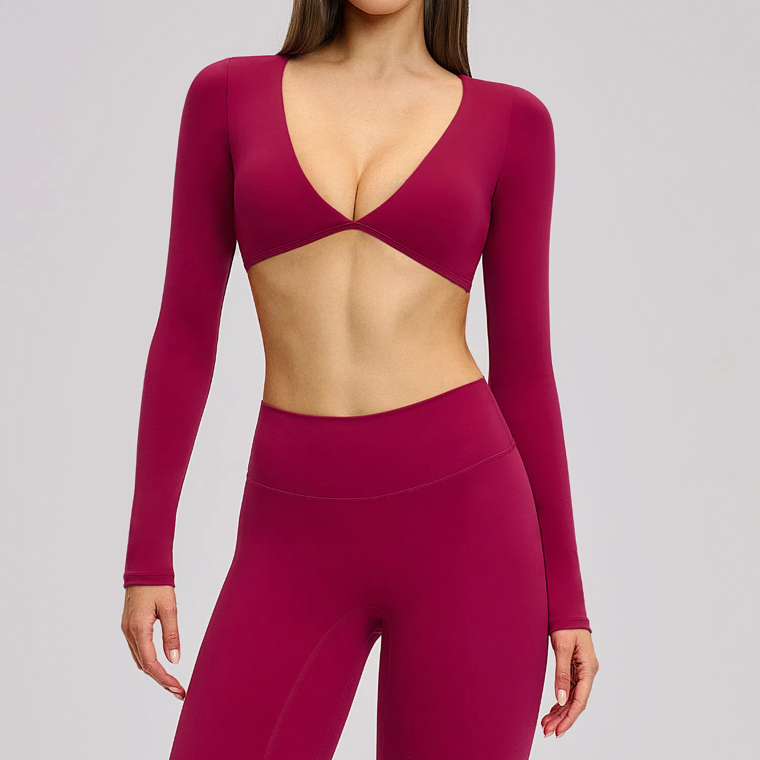 Women's Clothing Slim Fit Long Sleeve Tee Casual Clothes Gym Yoga Tops