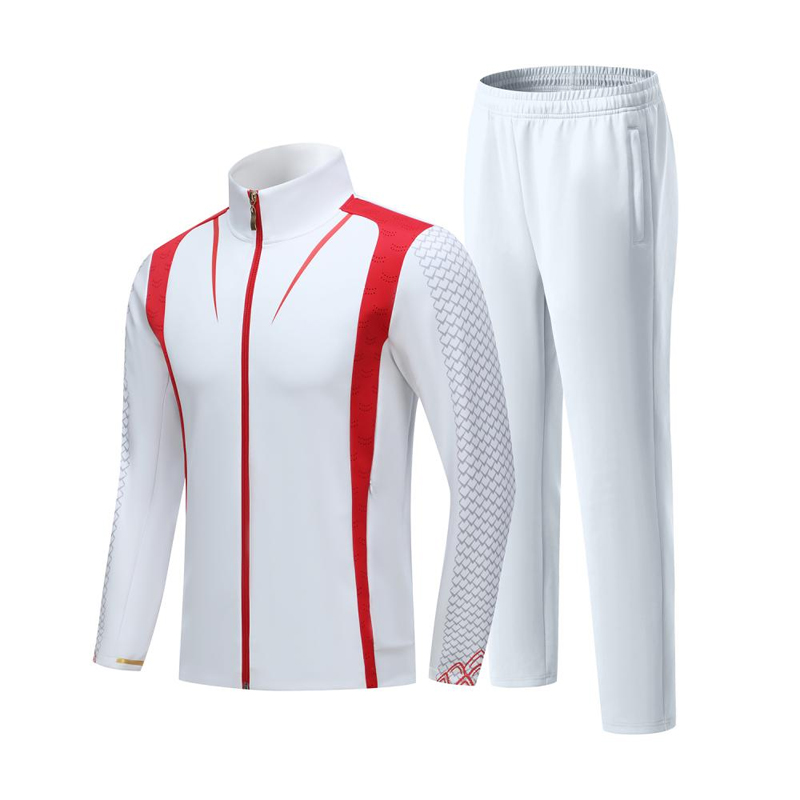 Men's and Women's Casual Sportswear Long Sleeved Sportswear Set with Full Zipper Running Jacket and Pants 2-piece Set