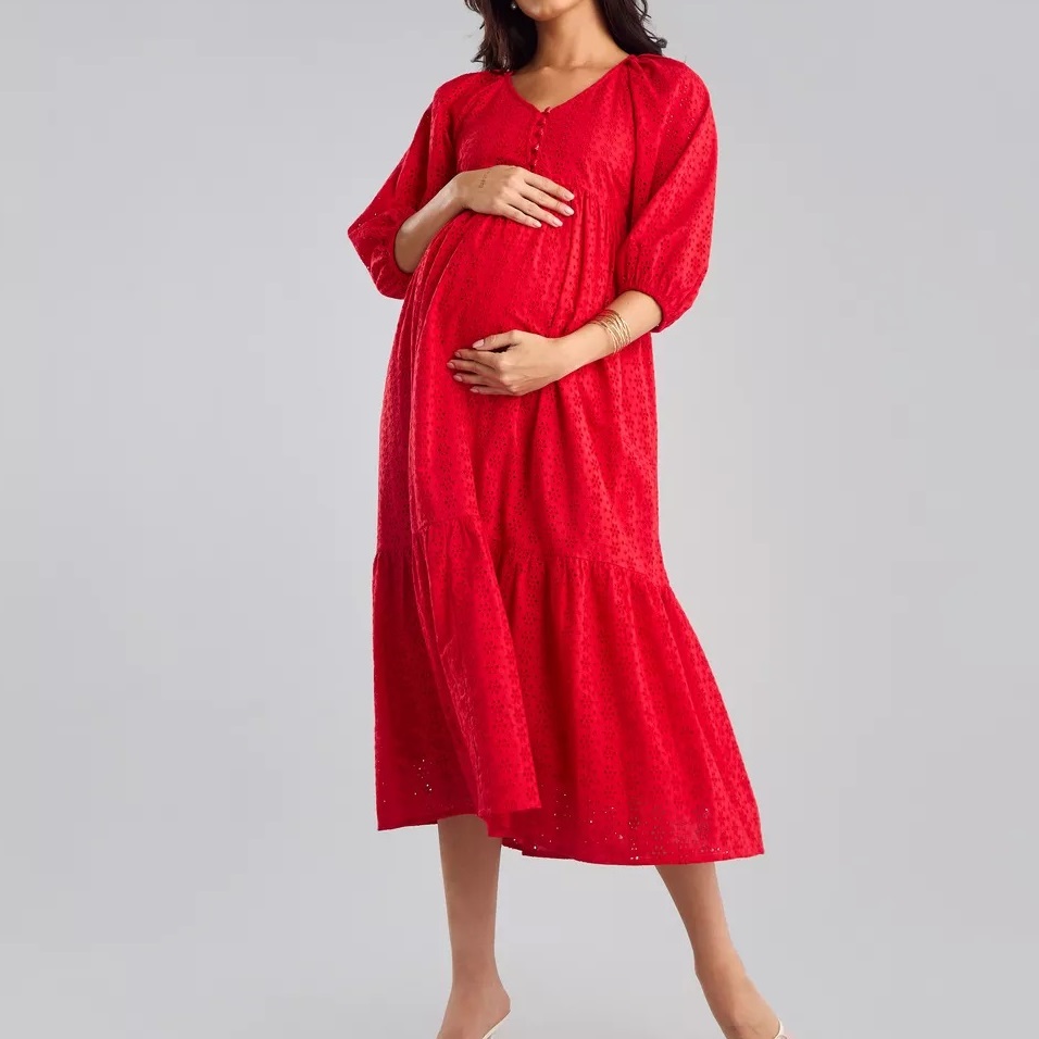 Comfortable Maternity Dresses for Pregnant Women Breastfeeding Clothing Stretchable Maternity Wears Breathable
