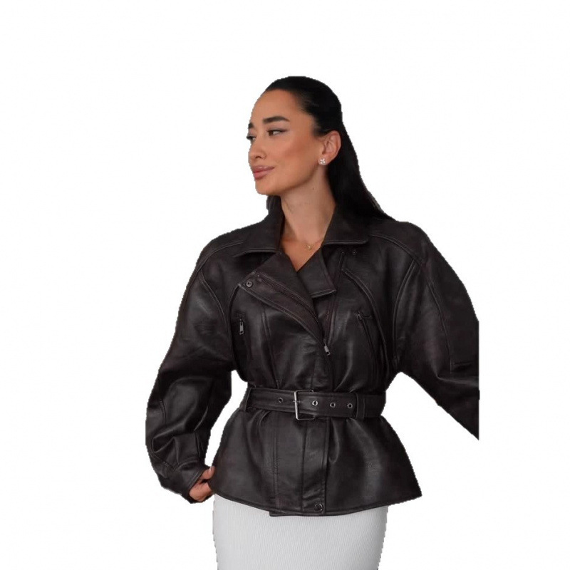 2025 Autumn Winter Season's Stylish Trendy Women's Jackets High Quality Heavy Duty Leather Coat Outerwear Fashionable Jacket
