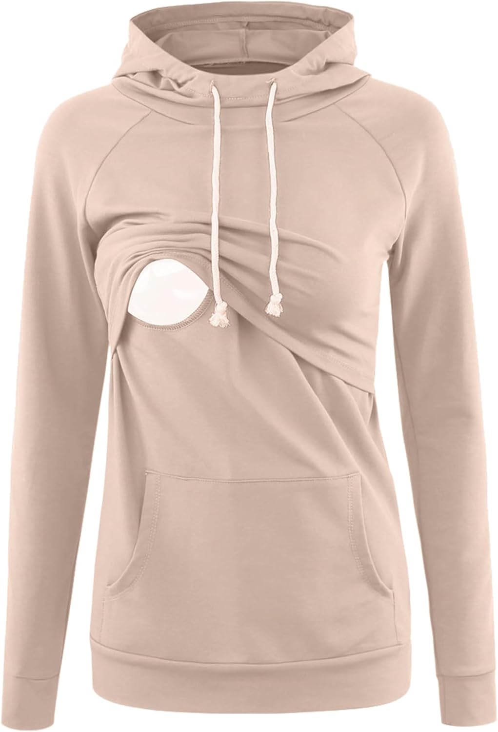 Maternity Nursing Hoodie for Breastfeeding Women Long Sleeve Comfortable Mom Sweatshirt with Easy Access Nursing Opening