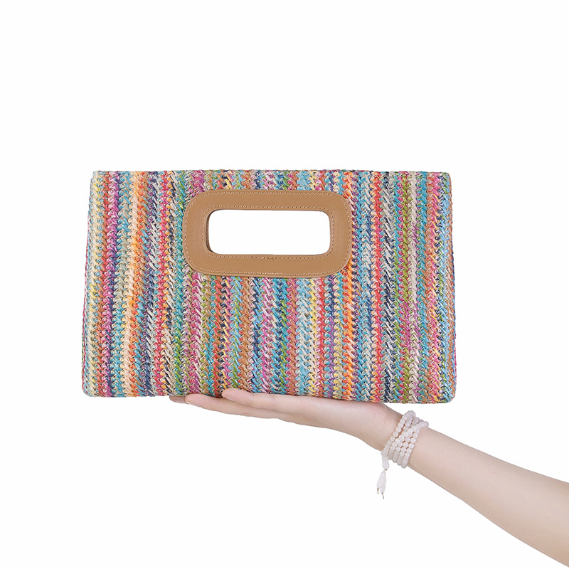 Luxury Eco-Friendly Women's Straw Handbag Ethnic Style Woven Purse for Casual Summer Vacation Evening Party Beach Portable