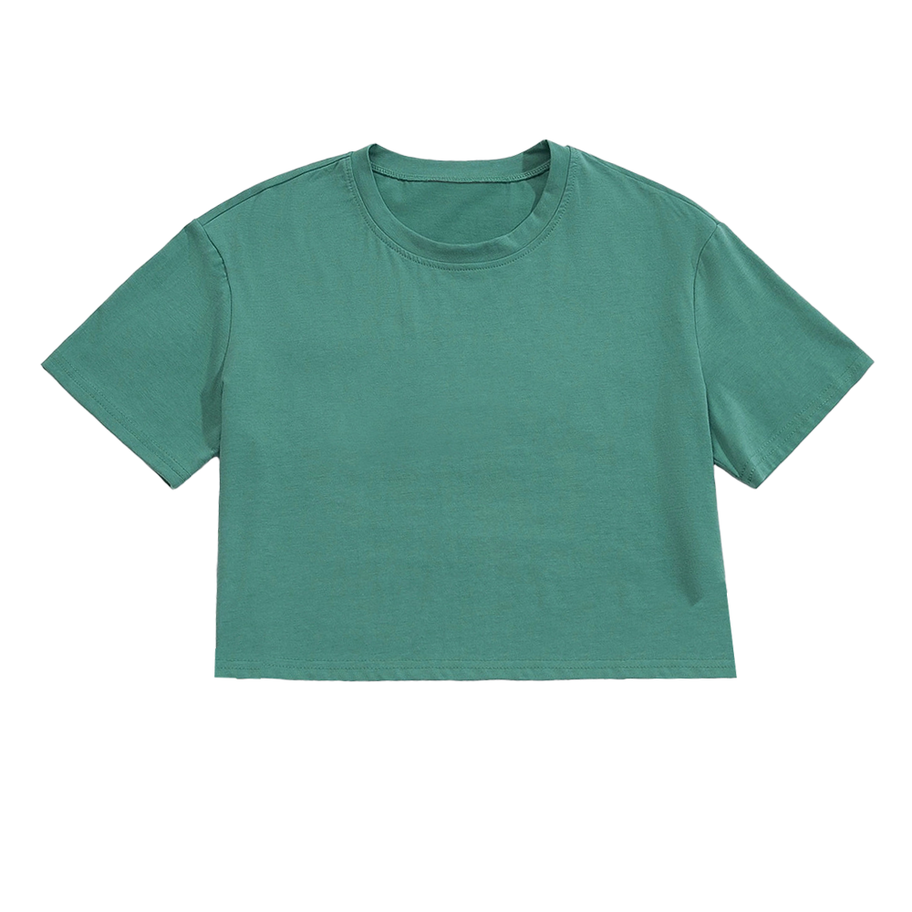 CB106-KL210CT Women's Breathable Cotton Streetwear Croptop T-Shirt-Loose Fit Gym Workout Top