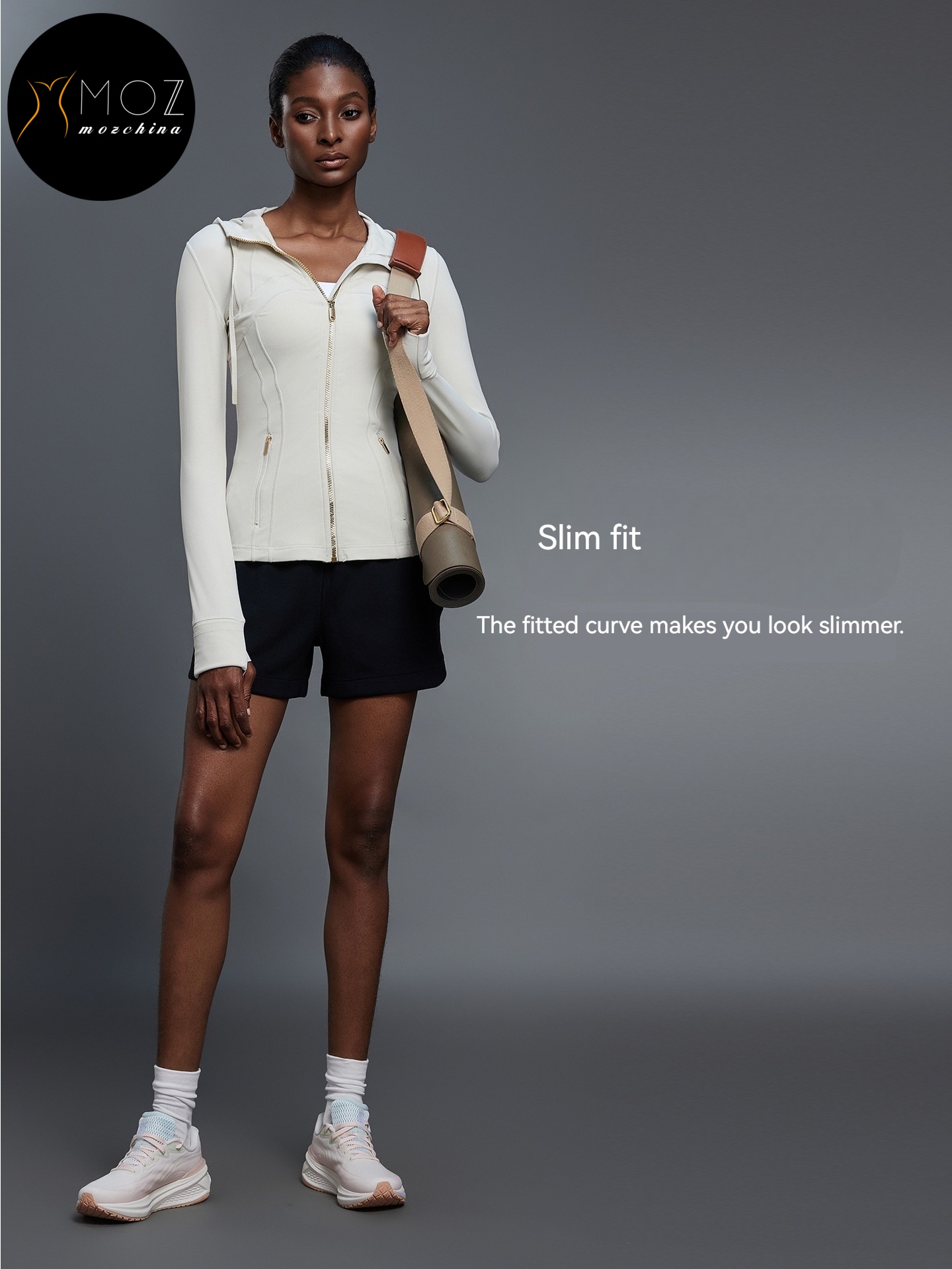Women's Long-Sleeved Hooded Yoga Jacket Slim Fit Cardigan for Gym Running Soft Comfortable Breathable Sportswear Layer