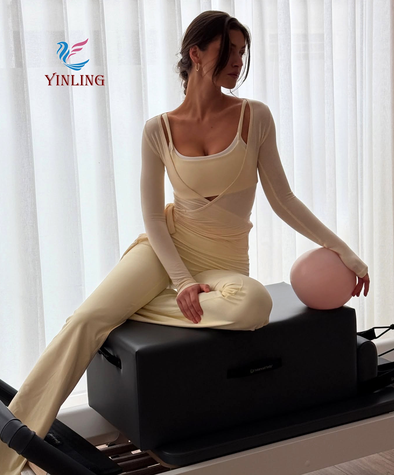Custom Women's 3pcs Lounge Set Long Sleeve Wrap Blouse Crop Top FoldOver Yoga Pants Flare Leggings Yoga Sweatsuit Casual Outfits