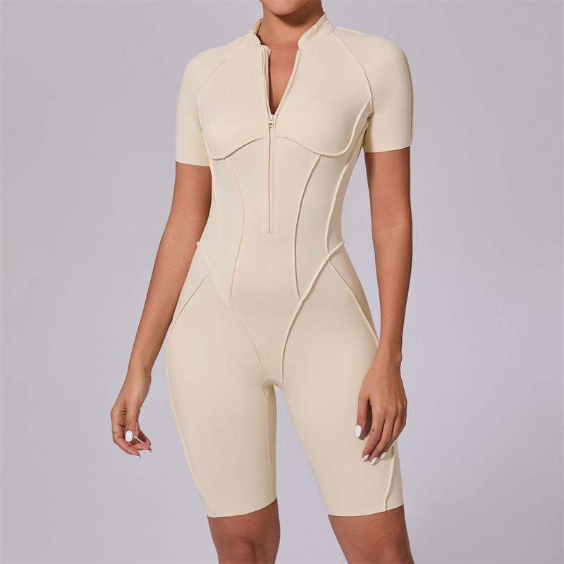 2025 Red Women's Sports Bodysuit & Jumpsuit Sexy Yoga Fitness Training Playsuit with Zippers Workout Sports Bulk Sportswear