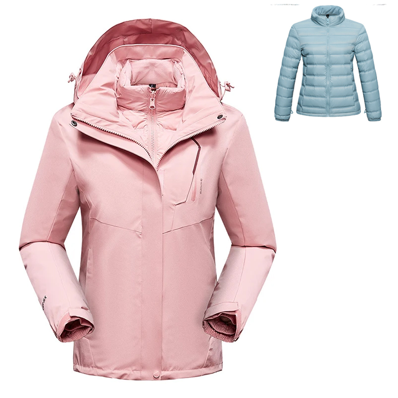 Winter Outdoor Jacket for Women Waterproof White Duck Down Hiking Jackets With Liner Warm Breathable Overcoat Durable Female