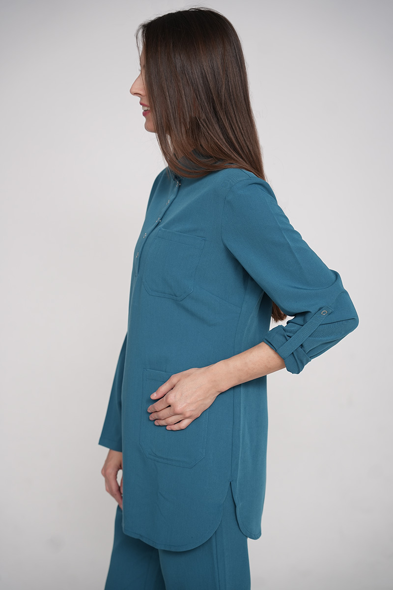 Modest Muslim Women's Long Sleeve Hospital Scrubs Comfortable Uniform for Medical Use