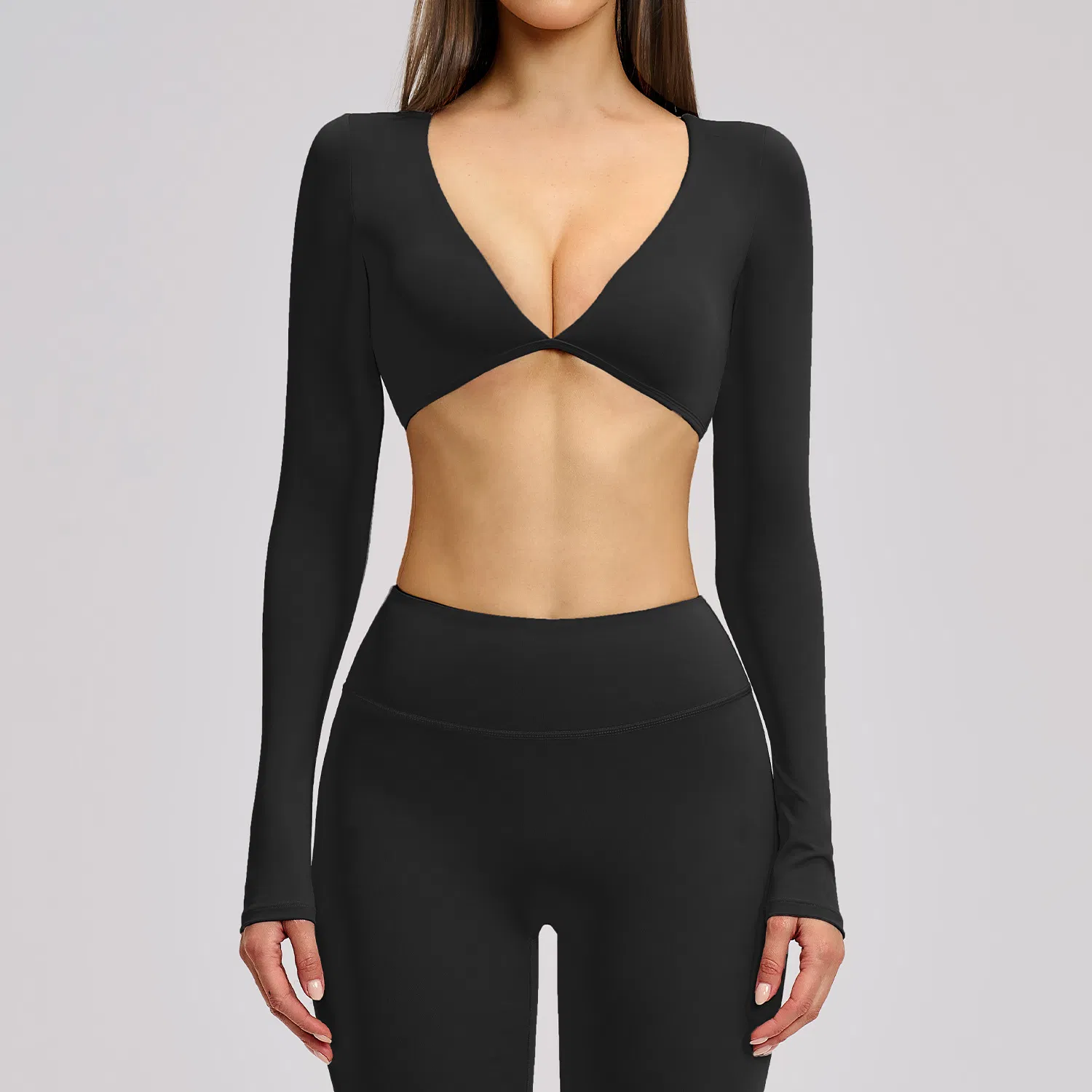 Women's Clothing Slim Fit Long Sleeve Tee Casual Clothes Gym Yoga Tops