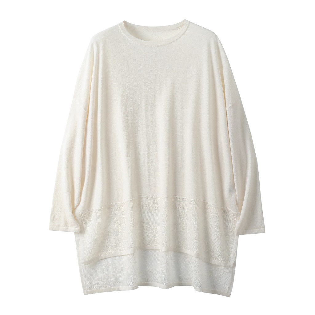 2025 Spring Summer Collection Elegant All-Season Casual Long Sleeve Pullover Top for Women 30% Wool Blended Commuter Loose Solid