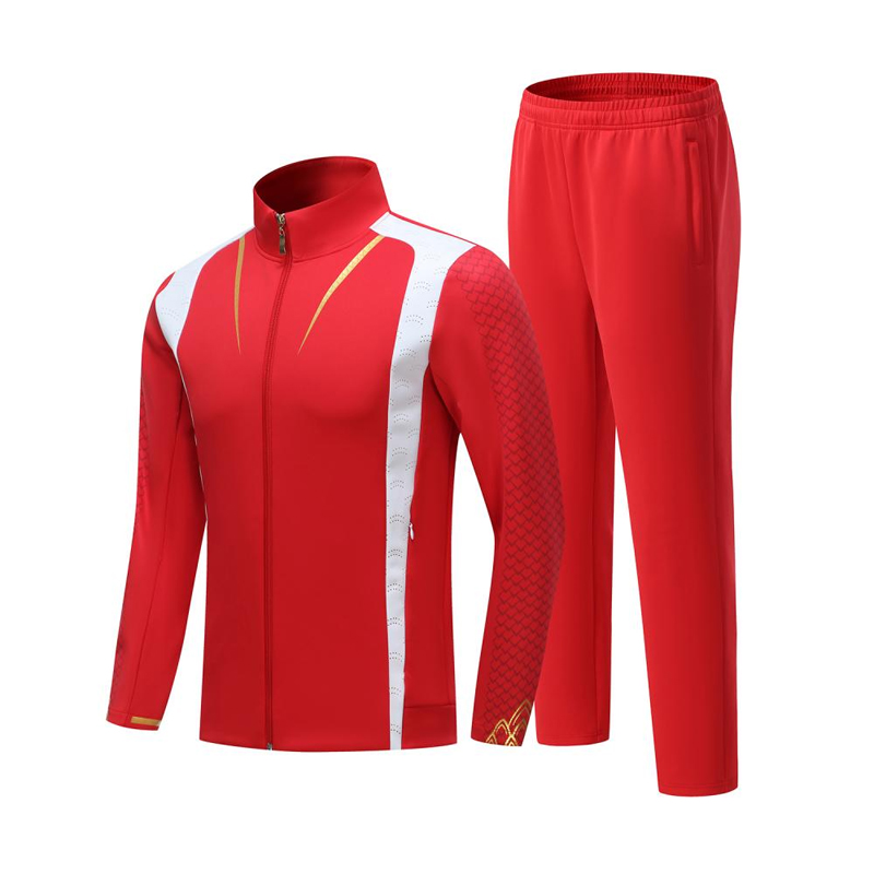 Men's and Women's Casual Sportswear Long Sleeved Sportswear Set with Full Zipper Running Jacket and Pants 2-piece Set
