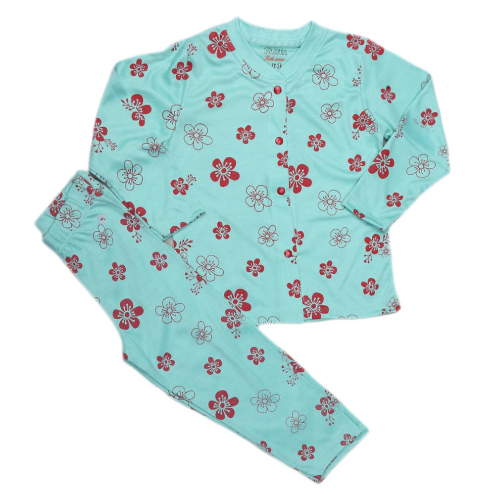 Girls Sleeping Suit - Cyan