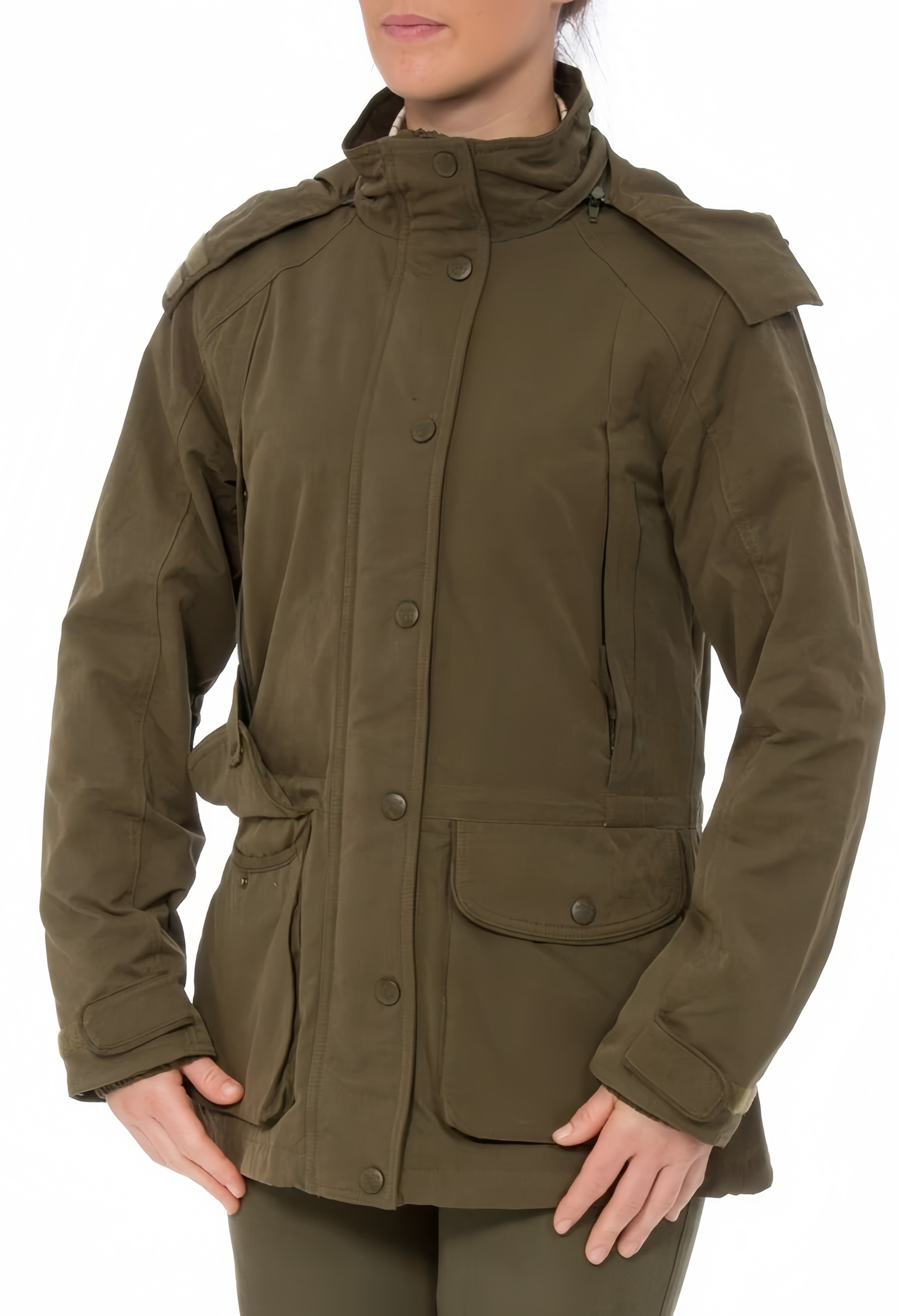 Women's Hooded Windproof Waterproof Polyester/Nylon/Cotton Jacket with Zipper Closure for Outdoor Farming Agricultural Workwear