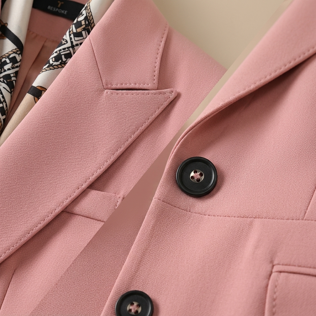 2026 Premium Dusty Pink Women's Business Suit Sets Luxury Slim Fit Formal Notched Collar 2-Piece Office Smoking Jacket Set