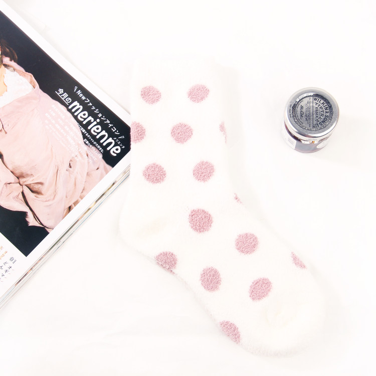 Thermal Thicken Custom logo Soft Big Fashion Warm Winter Coral Fleece Stripe Dot Sneaker Fuzzy Fluffy Winter Women's Socks