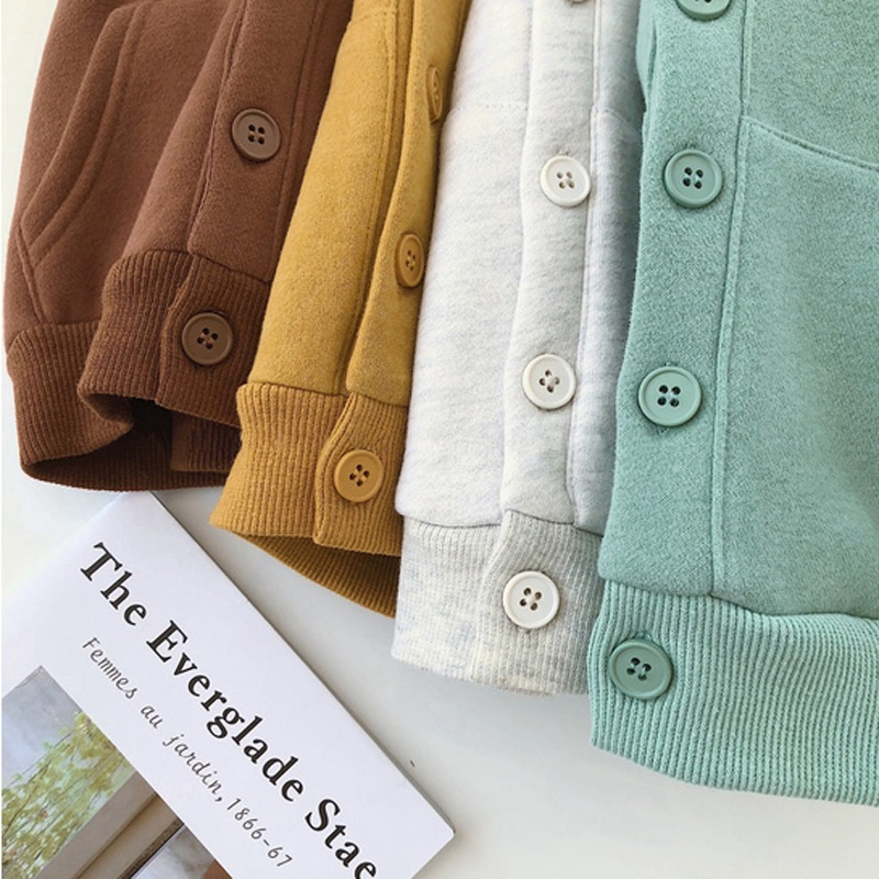 Casual Hooded Sweatshirt Tops Baby Kids Clothing Button up Sweats Pullover Esg16880