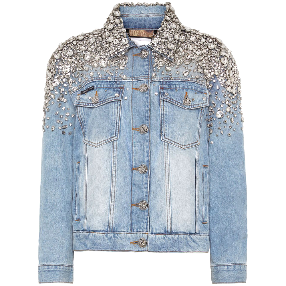 Luxury Women's Gothic Button Pearl Diamond Belt Washed Eco-Friendly Waterproof Long Sleeve Denim Jacket High Quality Made