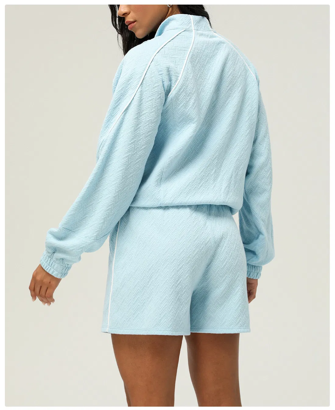 Women Yoga Wear Two-Piece Set Sports Suit Cardigan Sweatshirt Shorts Casual Clothing