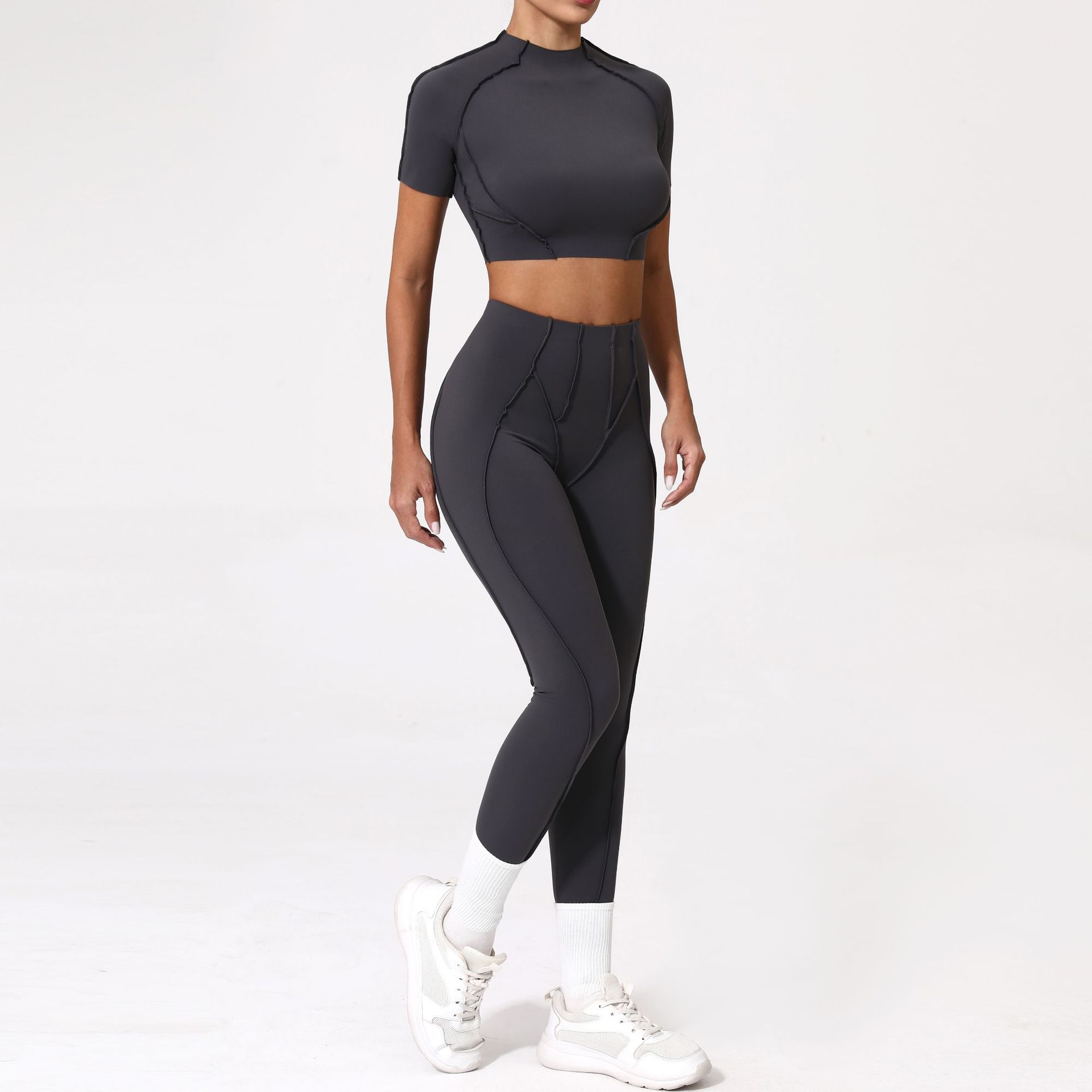 Activewear Womens Sportswear Clothing Gym Leggings Women Fitness T-Shirt Two Piece Yoga Sets