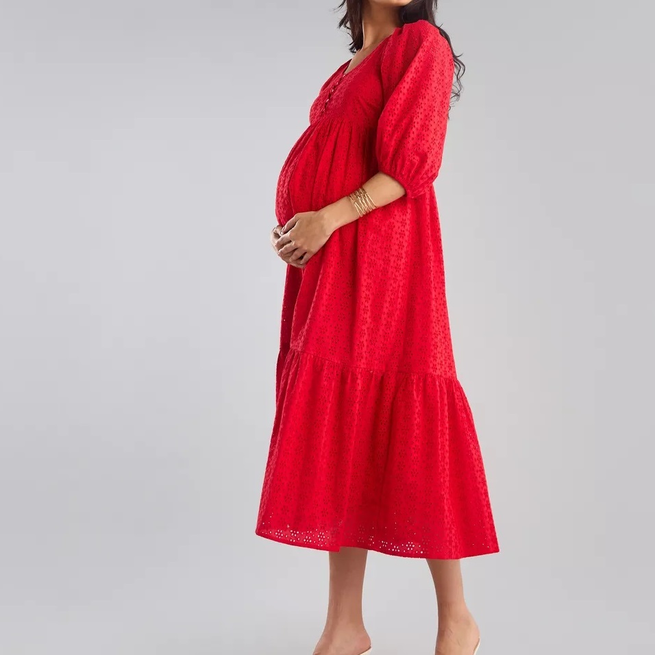 Comfortable Maternity Dresses for Pregnant Women Breastfeeding Clothing Stretchable Maternity Wears Breathable