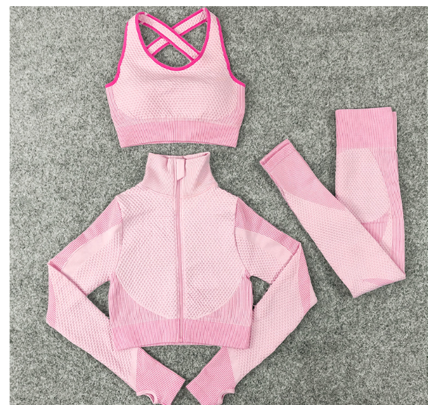 Ladies Sports Seamless Athletic High Waist Butt Lift Leggings Set Women Fitness Workout Clothing Gym Activewear Wear Yoga Set