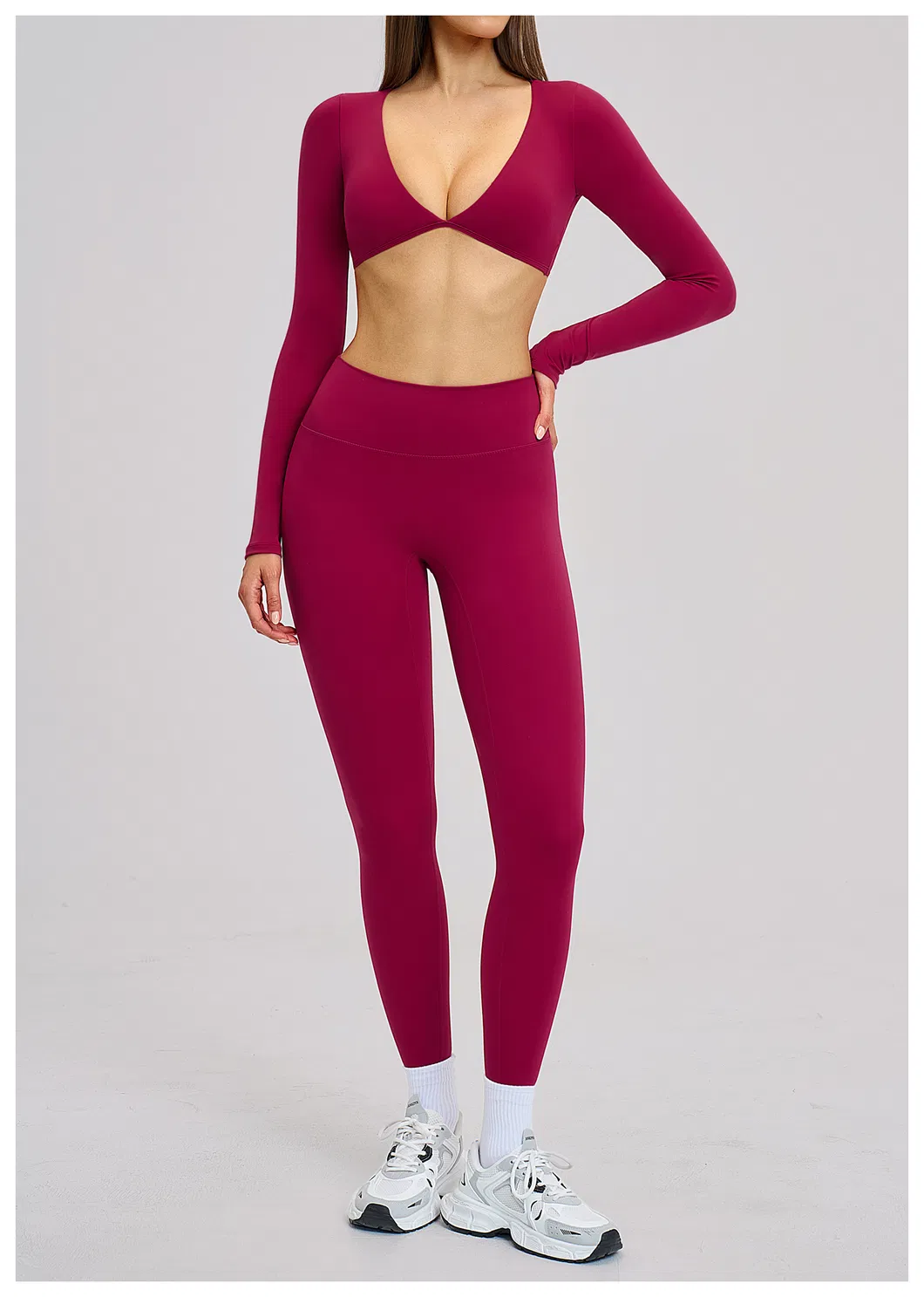 Women's Clothing Slim Fit Long Sleeve Tee Casual Clothes Gym Yoga Tops