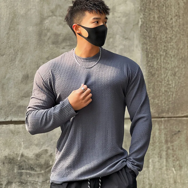 Custom Designer O-Neck Casual Men Loose Knitted Pullover Sweater Fitness Clothes