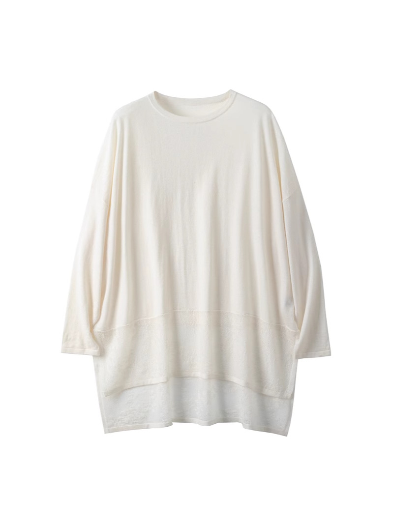 2025 Spring Summer Collection Elegant All-Season Casual Long Sleeve Pullover Top for Women 30% Wool Blended Commuter Loose Solid