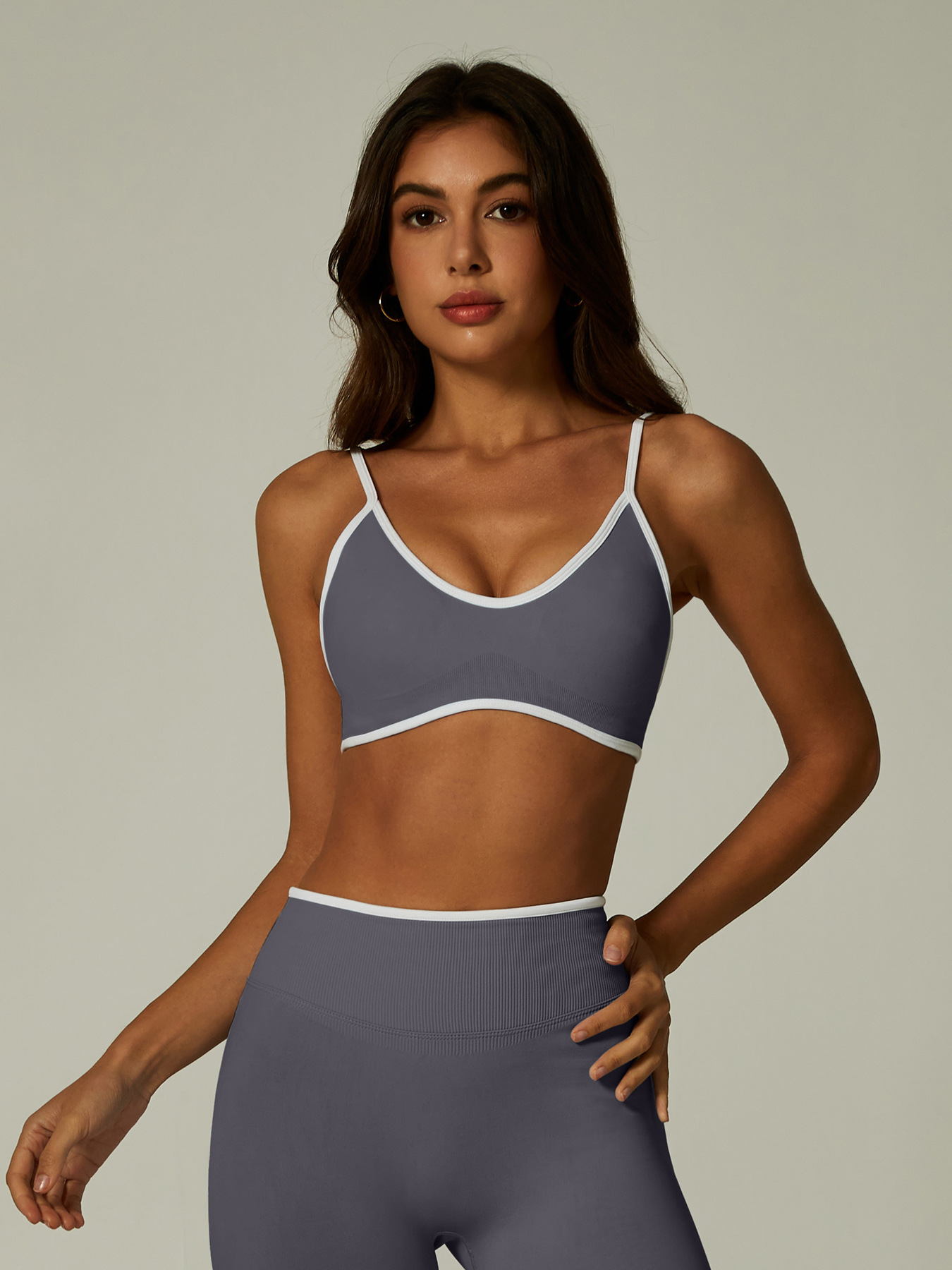 L-CP053 Women's Sportswear Sets Seamless Yoga Sets Breathable High-waisted Yoga Sets Color Blocking Pilates Gym Fitness Sets