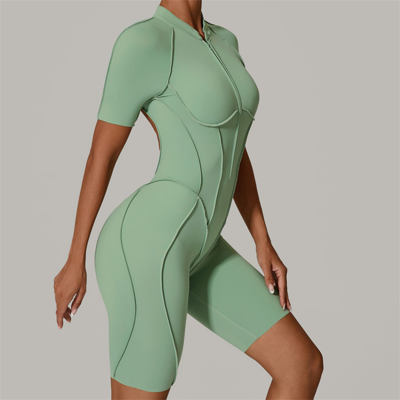 2025 Red Women's Sports Bodysuit & Jumpsuit Sexy Yoga Fitness Training Playsuit with Zippers Workout Sports Bulk Sportswear