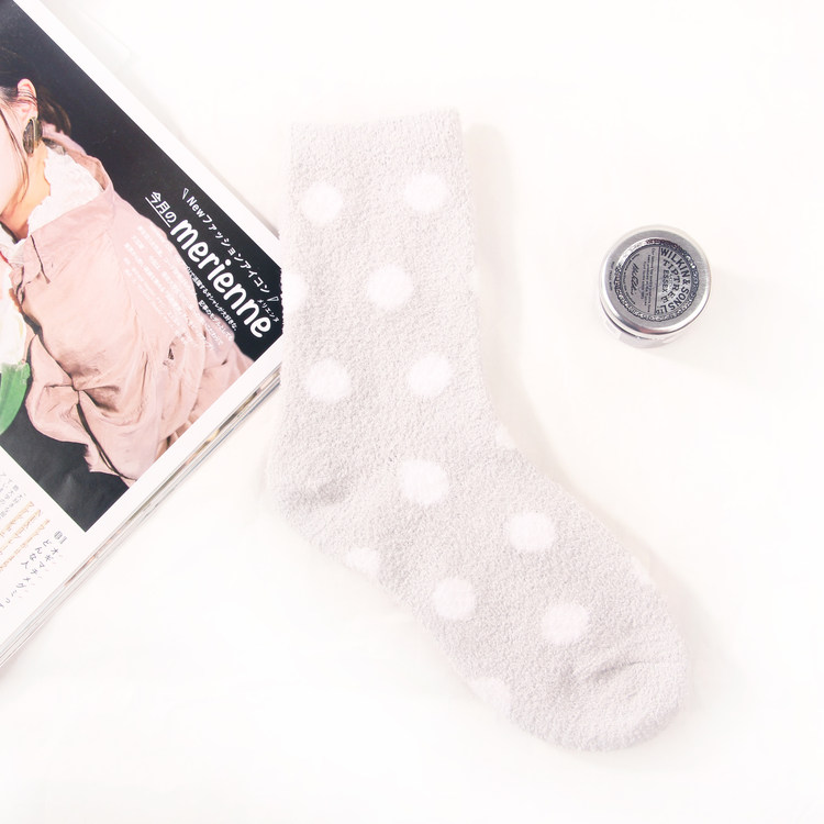 Thermal Thicken Custom logo Soft Big Fashion Warm Winter Coral Fleece Stripe Dot Sneaker Fuzzy Fluffy Winter Women's Socks