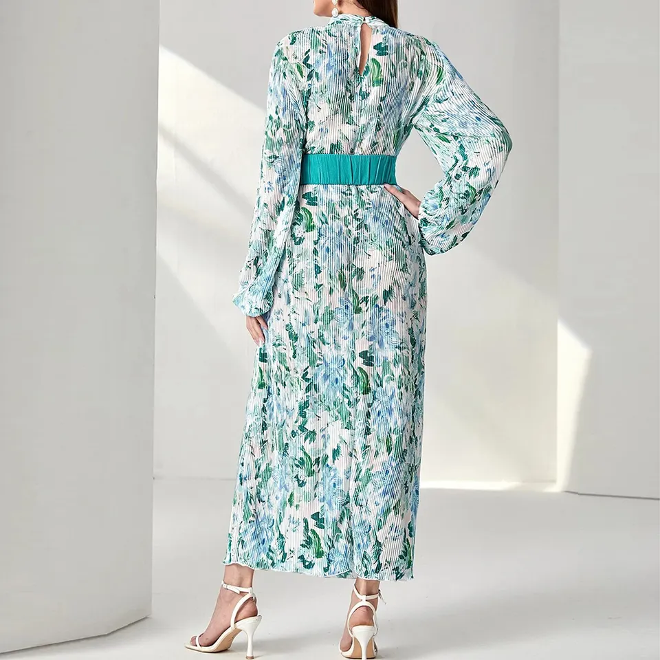 High Quality New Autumn Style Print Dress With and Long Sleeves for Women's Fashion Plus Size Women's Dresses
