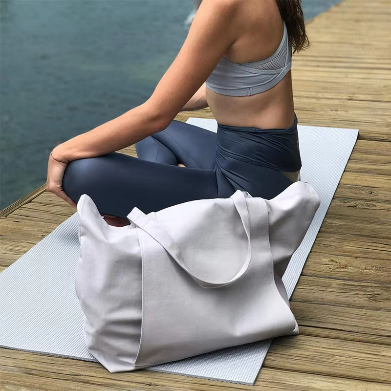 Reusable Fashion Sustainable Extra Large Canvas Tote Bag with Logo Printing Handled Design for Women's Daily Use