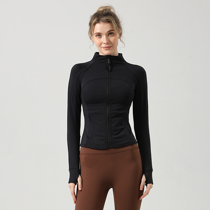 DUOLLB Custom Women's Breathable Yoga Jacket Fade Resistant Athletic Top for Gym Workout Sportswear