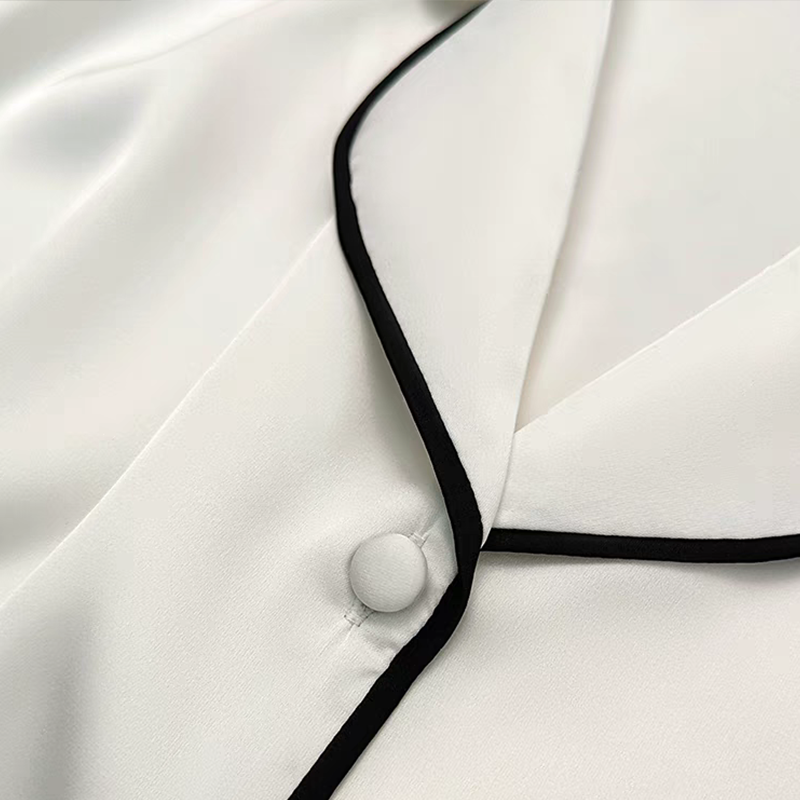 2026 Wholesale Luxury Long Sleeve Pajamas Women's 2 Piece Pjs Set Turn-down Collar Custom Silk Satin Women Pajamas Set Sleepwear