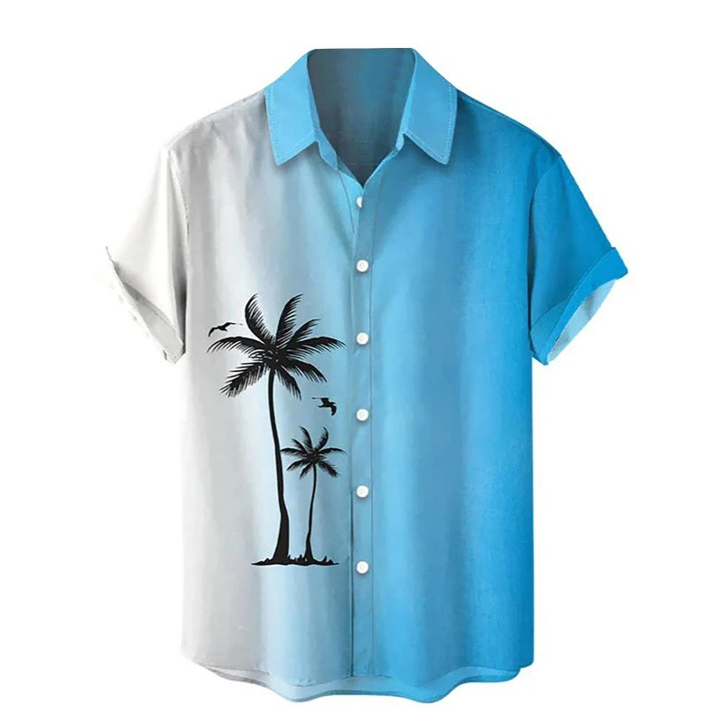 2024 Trendy Men's Print Hawaiian Shirt – Tropical Short Sleeve Resort Wear Loose Fit Summer Vacation