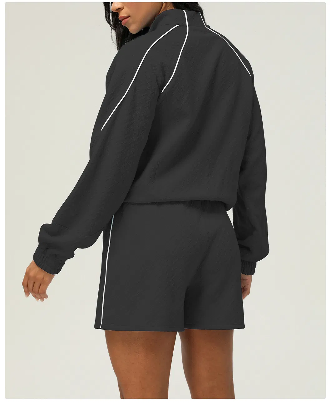 Women Yoga Wear Two-Piece Set Sports Suit Cardigan Sweatshirt Shorts Casual Clothing