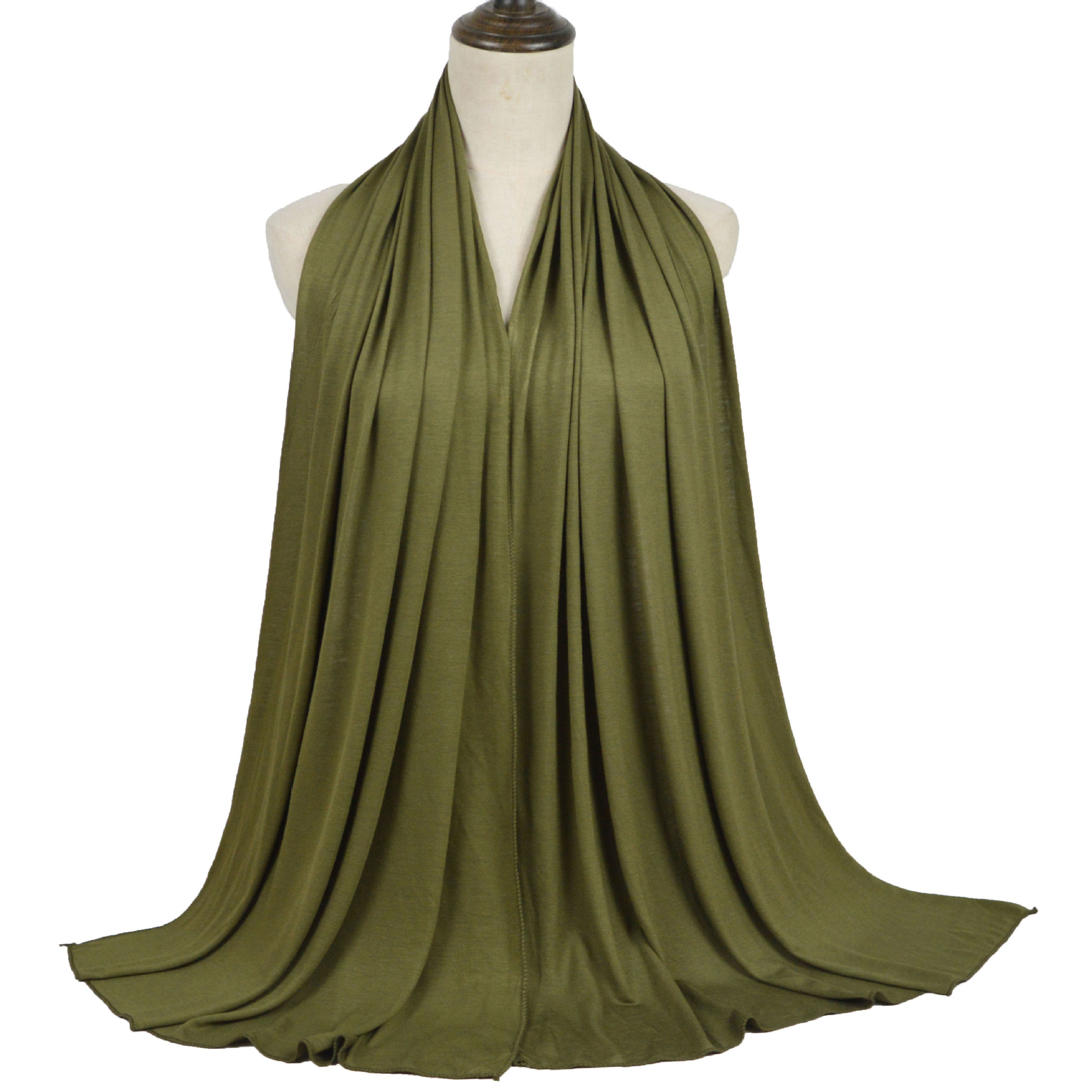 SHUMON Manufacturers Stock Solid Color Cotton Jersey Mercerized Cotton Modal Soft Ladies Hijabs Scarf