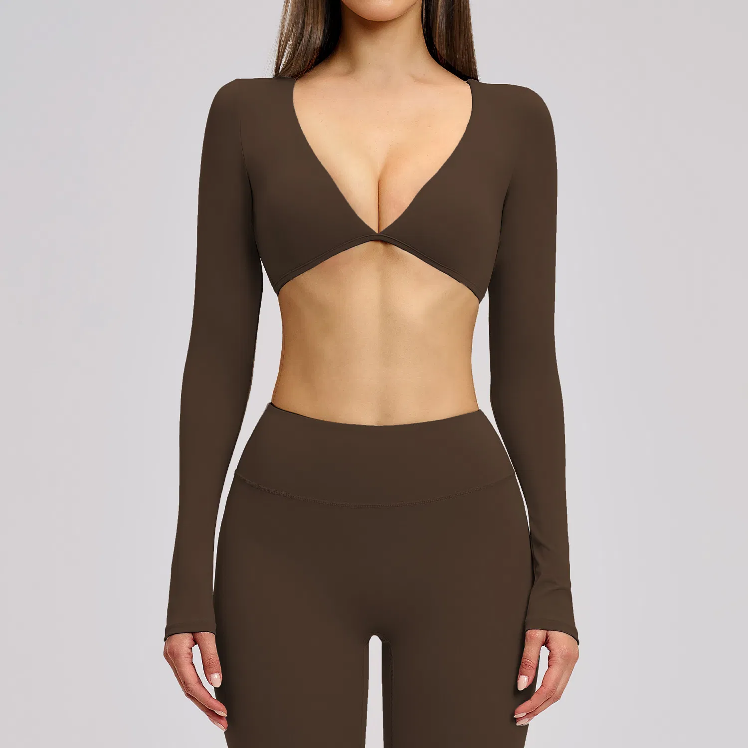 Women's Clothing Slim Fit Long Sleeve Tee Casual Clothes Gym Yoga Tops